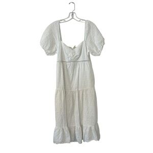 White Kingston Gray Design Bohemian Lace Style Dress Puffy Sleeve Women’s XL Fit